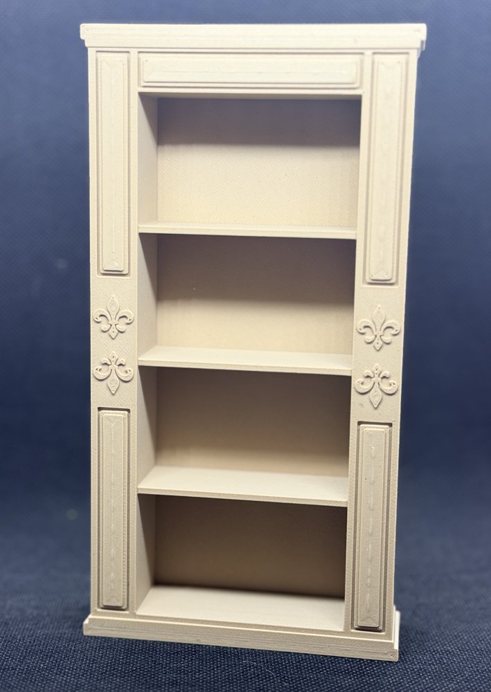 Photo of the Cabinet Shelf with Fleur-de-Lis Trim, 3D printed to order