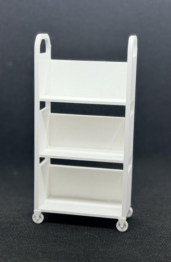 Photo of the Rolling Book Cart (3 Tiers), 3D printed to order