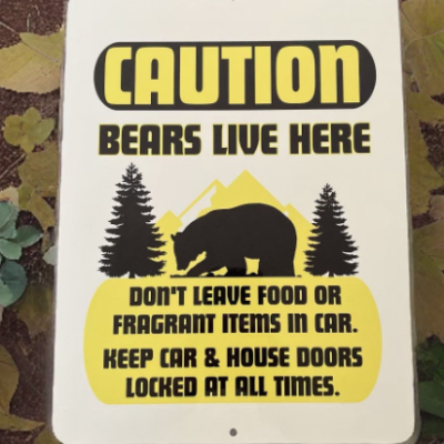 Caution Bears Live Here Warning Sign: UV Protected Aluminum Safety Sign for Outdoor Use (9" x 12")