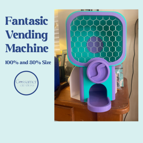 Fantastic Vending Machine (Coinless) 3D-Printed Capsule Dispenser for Booths, Classrooms & Live Streams – 80% Fun Size Fits 1.5" Capsules