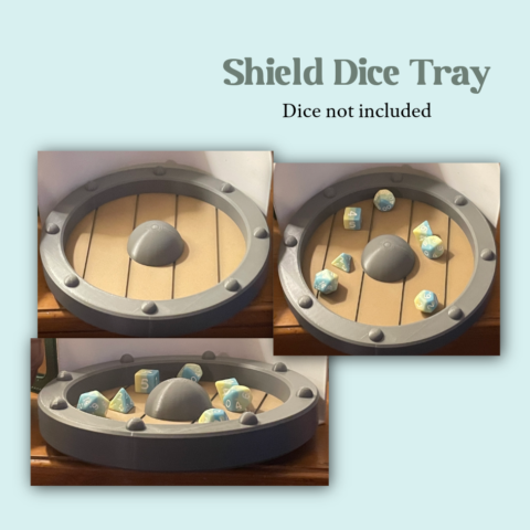 Shield Dice Tray - 3D-Printed Dice Holder for Tabletop & DnD