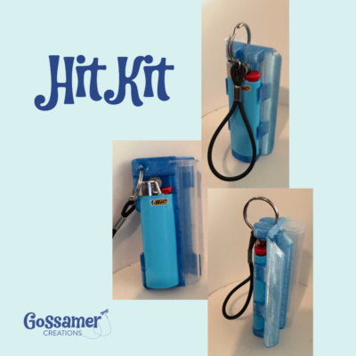 HitKit – Compact Preroll & Lighter Keychain Case (for One or Two Roll Tubes)